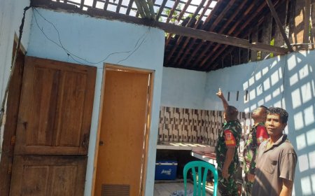 Babinsa dan Bhabinkamtibmas Cek Lokasi Kebakaran Dapur Rumah Warga Binaan