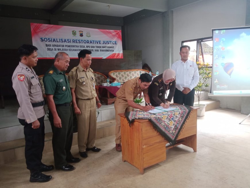 Danramil 03/ Wanadadi Hadiri Acara Sosialisasi Restorative Justice di wilayah Kecamatan Wandadi