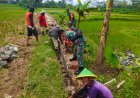 Babinsa Koramil 03/Wanadadi Bersama Warga Gotong Royong Bangun Saluran Irigasi